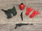 G.I. GI JOE HYDRO VIPER WEAPONS PARTS LOT Manta, Flippers, Gun, Helmet, Knife