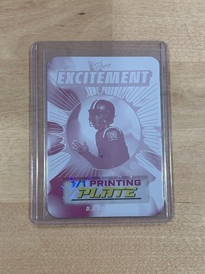DJ Bordeaux 2025 Leaf Eclectic Football Signature Series 1/1 Printing Plate