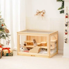Wooden Hamster Cage Chinchillas Guinea Pig Mice Rodents Hutch Small Animal