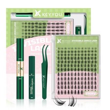 KEYYOU Wimpernverlängerung Kit 144 Stück Wimpernkleber W