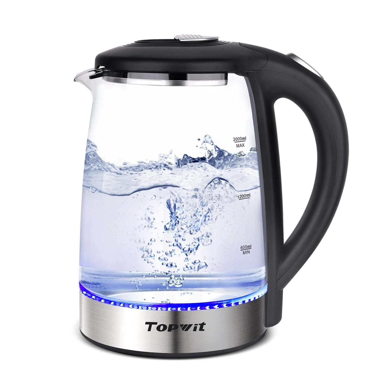 Electric Kettle Glass Hot Water Kettle, 2.0L Water Warmer, BPA-Free Stainless...