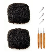 JIFFYLOCS Afro Kinky 100 Human Hair Dreadlock Extensions 16 Inch 2 Bundles