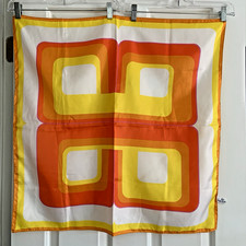Vtg Totes Retro Orange Yellow Rain Scarf Japan Water Repellent Square