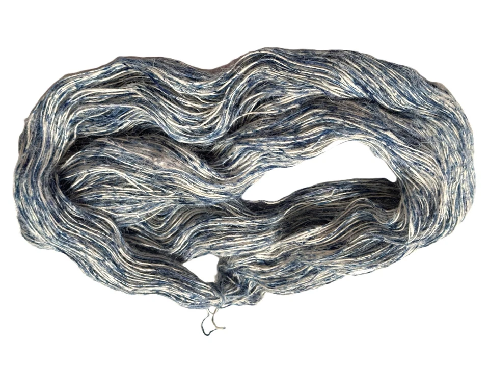 100 g de hilo de yute fino para tejer azul tie dye 530 yardas Foto 3 de 4