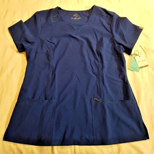 Cherokee Infinity women's large scrub top dark blue pockets NWT
