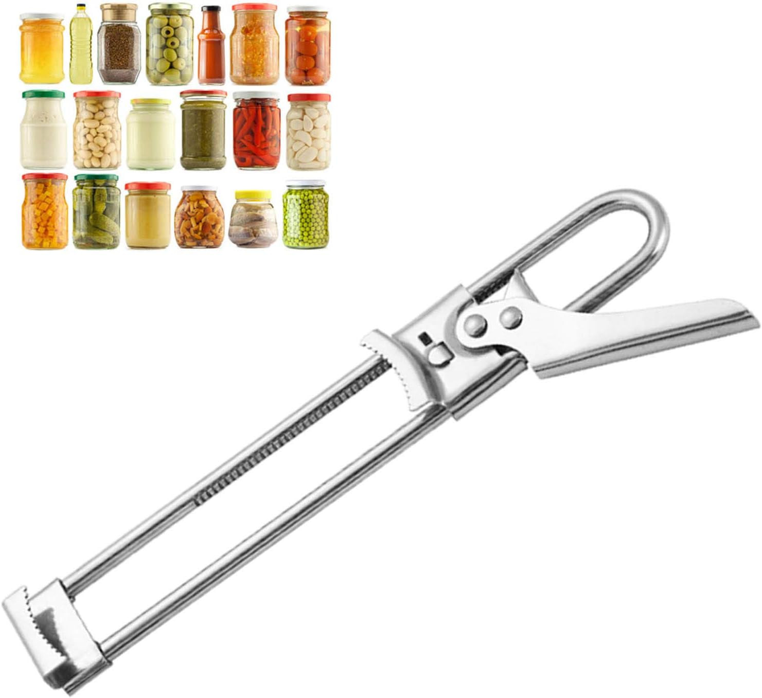 Manual Can Openers Jar Can Opener,Adjustable Can Opener for Arthritis Stainless