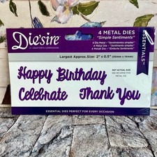 Crafters Companion Die'sire 4 Piece Metal Dies Simple Sentiments Paper C  