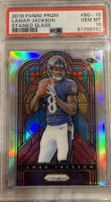 2018 Panini Prizm - Stained Glass Lamar Jackson Rookie Card #SG-10. rookie card picture