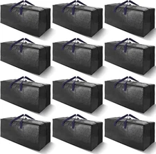 12 Pack Heavy Duty Extra Large Moving Bags W/Backpack Straps - Strong Handles