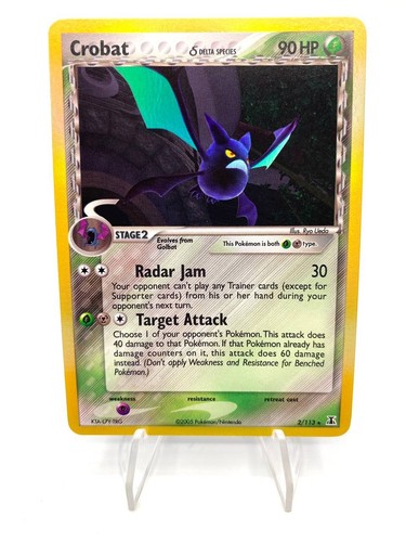 Pokemon Card Crobat Delta Species Set 2/113 Holo Reverse English Good