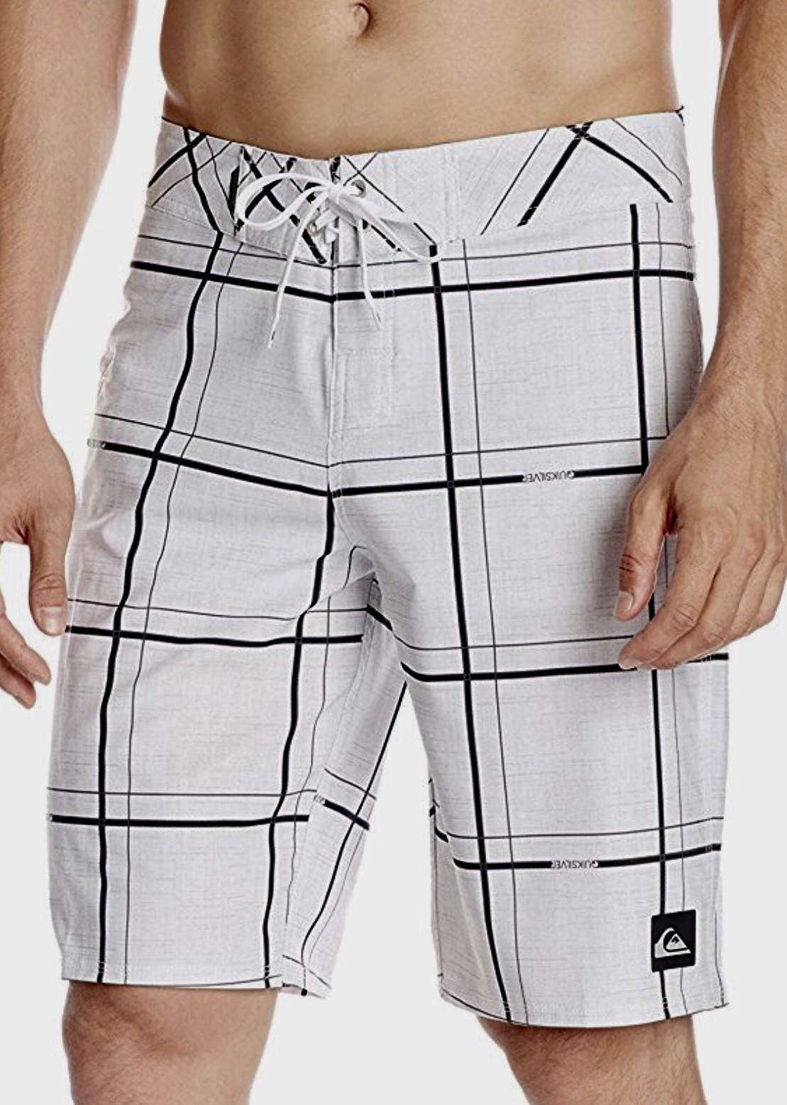 QUIKSILVER Electro Stretch 21" AG47 White Grey Board Shorts Swim Trunks Mens 29
