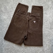 Vintage GUESS Brown High Waist Straight Leg Denim Jeans Size 26