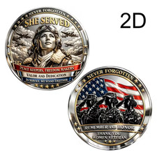 Women Veteran Challenge Coin Collectable Commemorative Military She Served 1-pc
