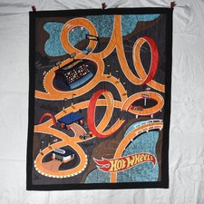 Nueva manta acolchada hecha a mano para niños Hot Wheels pista de carreras, 37"x47"