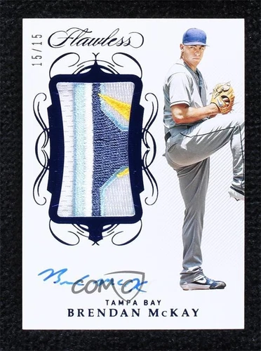 2020 Panini Flawless Rookie Sapphire /15 Brendan McKay #RPA-BM RPA Patch Auto RC