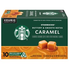Starbucks Caramel Flavored Medium Roast Single Cup Coffee 10 K-Cups