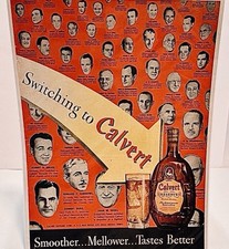 Vintage 1940s Calvert Reserve Whiskey Ad  Swi...