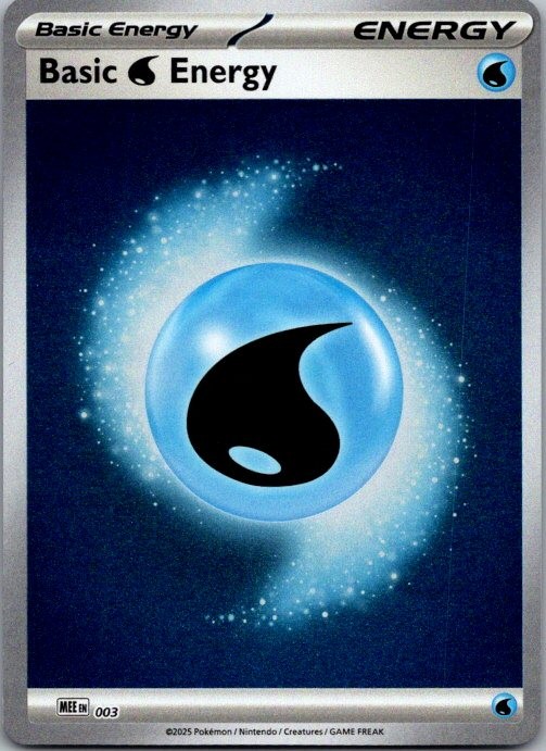 Basic Water Energy - 003 3 Mega Evolution Energies Pokemon Reverse Holo NM