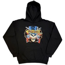 Image of Guns N Roses Hoodie Top Hat Band Logo new Official Mens Black Pullover