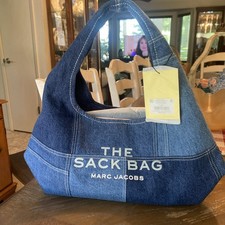 Marc Jacobs The Sack w/ Pouch Patchwork Denim Large Shoulder Hobo Authentic NWT