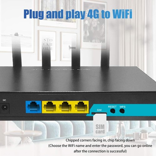 Router KuWFi 4g, Router WiFi 300Mbps 4G LTE Industrial Inalámbrico CPE Router CAT4 - Imagen 3 de 5