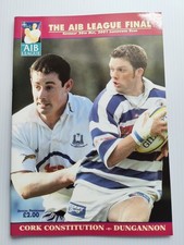 Cork Constitution v Dungannon AIB League Final Rugby Programme 2001 Lansdowne