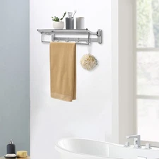 Towel Racks, Bathroom Towel Shelf, Foldable Towel Shelf Wall Mounted