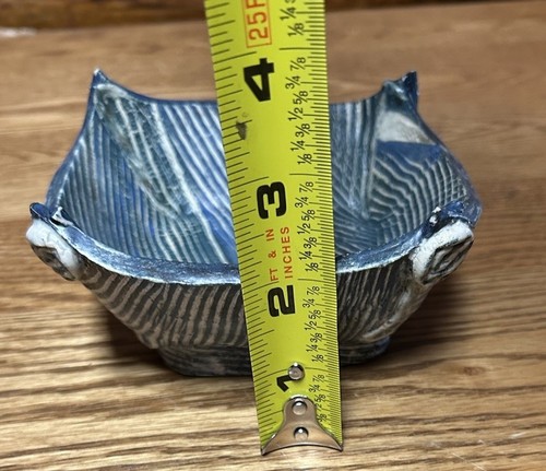 LANA WILSON ROSENFIELD COLLECTION CERAMIC ART BOWL AS IS BLUE - Picture 10 of 10