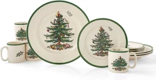 Christmas Tree 12-Piece Dinnerware Set (Service for 4) – Made in the UK- New and