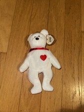 TY Beanie Baby - VALENTINO the White Bear (8.5 inch) 