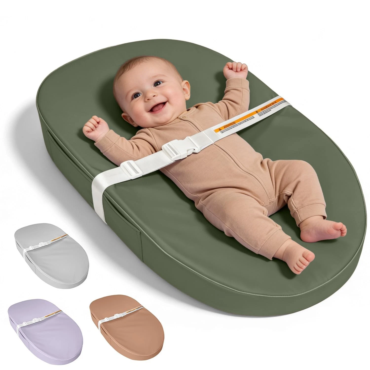 Baby Changing Pad, Waterproof Vegan Leather Wipeable Diaper Changing Pad with...