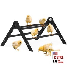 Adjustable Metal Chicken Perch for Coop, Heavy-Duty Chick 4 Roots Black