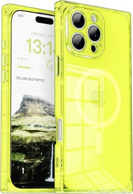 Rectangle Edge Magnetic Clear Case for iPhone 17 Air, Thin Slim Shockproof TPU C