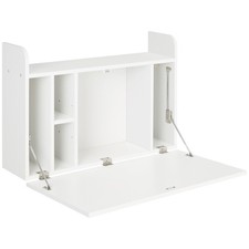 HOMCOM Wall Mounted Table, Drop Leaf Floating Laptop Desk with Space Saving