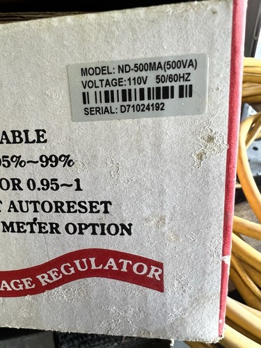 AVR ND-500M-1 Automatic Voltage Regulator ND500M1 500VA 110V - Picture 6 of 6