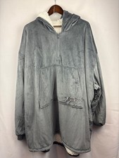 Unisex The Comfy One Size Fleece Lined Gray Wearable Blanket Hoodie