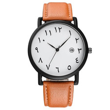 Simple Watches Fashion Leather Wrist Watches for Arabic Numerals Date Casual S