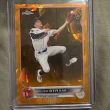Myles Straw 2022 Topps Chrome Sapphire #654 Orange Refractor /25- GUARDIANS