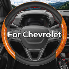 For Chevy Silverado 1500 2500 3500 Steering Wheel Cover Peach Wood Yellow