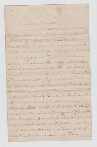 CIVIL WAR LETTER - 113th Ohio Infantry - Regiment & Camp News from Franklin, TN