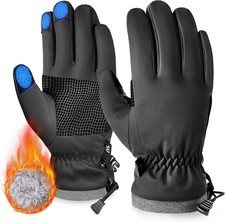 Sukeen Windproof Kids Winter Gloves, Soft Warm Touchscreen Large, Black