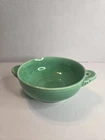 Vintage Fiesta Green Small Cream Soup Bowl w Handles Homer Laughlin Fiestaware
