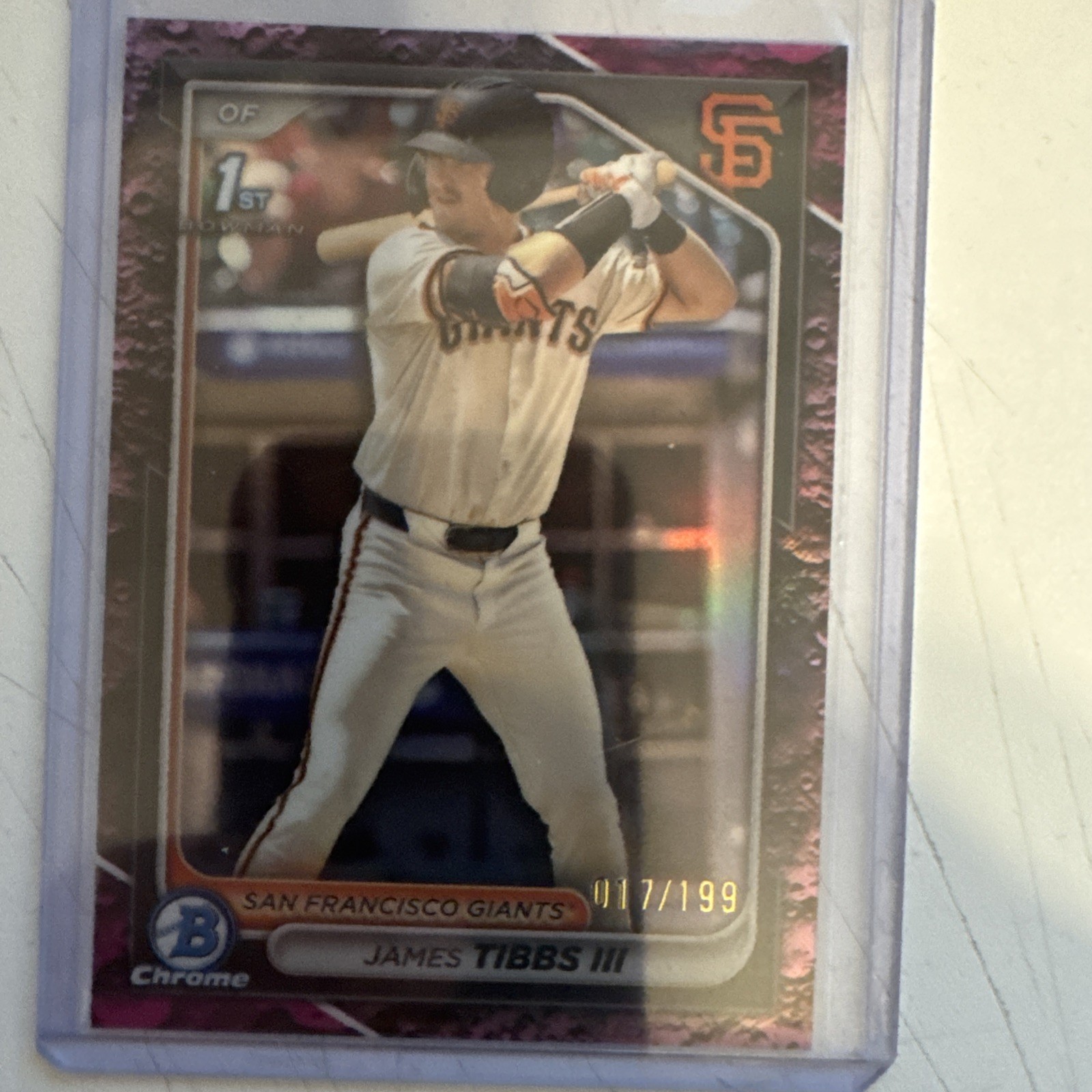 2024 Bowman Draft Chrome James Tibbs III #BDC-40 Fuchsia Lunar Refractor 17/199