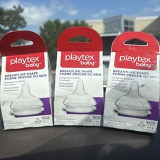 Lot Of 3 Playtex Baby NATURALATCH Most Like Mom Silicone BPA Free