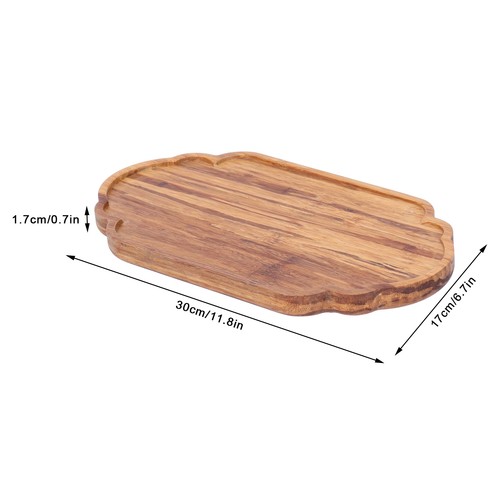 Simple Tea Tray Bamboo Tea Serving Tray Dish Saucer Home Office Kitchen Utensil - Picture 2 of 12