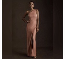 New BHLDN Dylan One-Shoulder Satin Side-Slit Gown By Anthropologie size 6