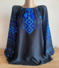 Ukrainian Hand Embroidered Women's Blouse, Size L, linen, Ukraine