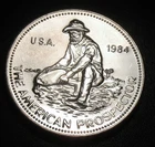 Silver 1984 Engelhard Prospector Eagle Back beauty 1 Troy Ounce .999 Fine