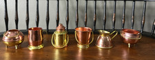 VINTAGE MINIATURE DOLLHOUSE 6 PIECE COPPER METALLIC LIKE KITCHEN POTS TAIWAN NOS