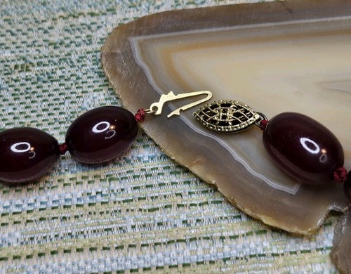 FATURAN PERLE Kirsche Bernstein abgestufte HALSKETTE getestet Bakelit ~ 14" STERLING Verschluss - Bild 20 von 24